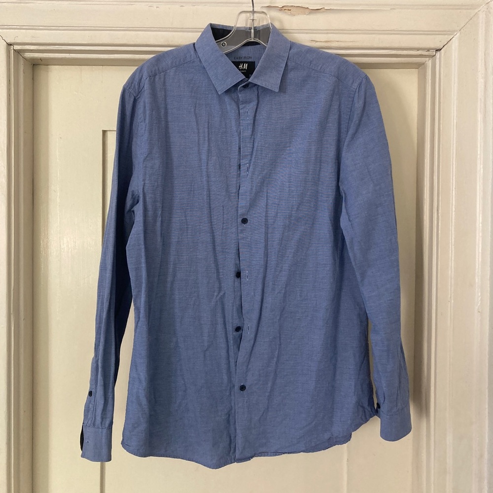 H&M Easy Iron Blue Button Down